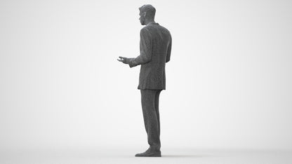3D human model man business, photogrammetry scanned person for archviz, square thumbnail