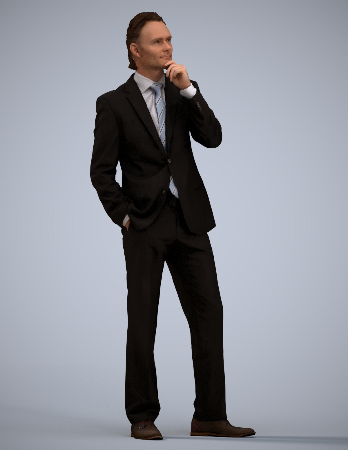 3D scanned man business, photorealistic archviz people for Enscape and SketchUp