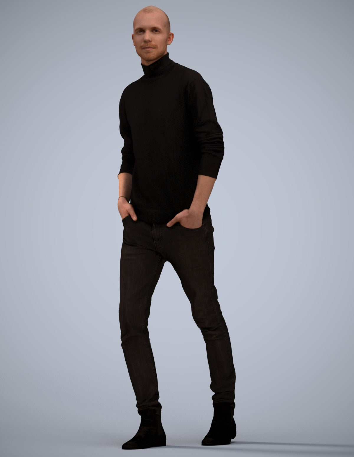 photogrammetry 3D man casual walking, realistic human model archviz FBX