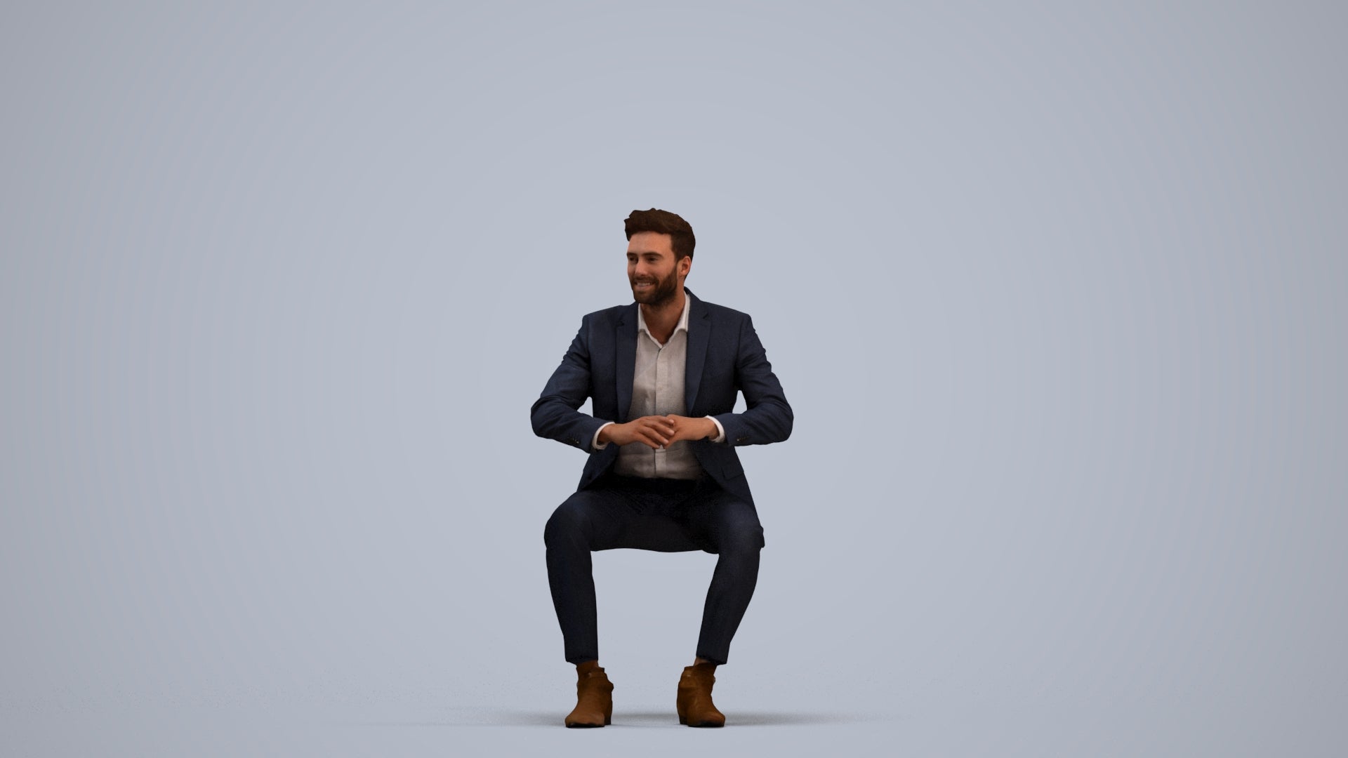 scanned 3D man business, photogrammetry people for Enscape and V-Ray, standing pose render