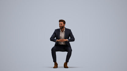 scanned 3D man business, photogrammetry people for Enscape and V-Ray, standing pose render