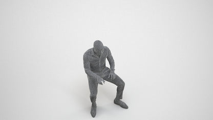 scanned 3D man business, photogrammetry people for Enscape and V-Ray, wireframe three-quarter view