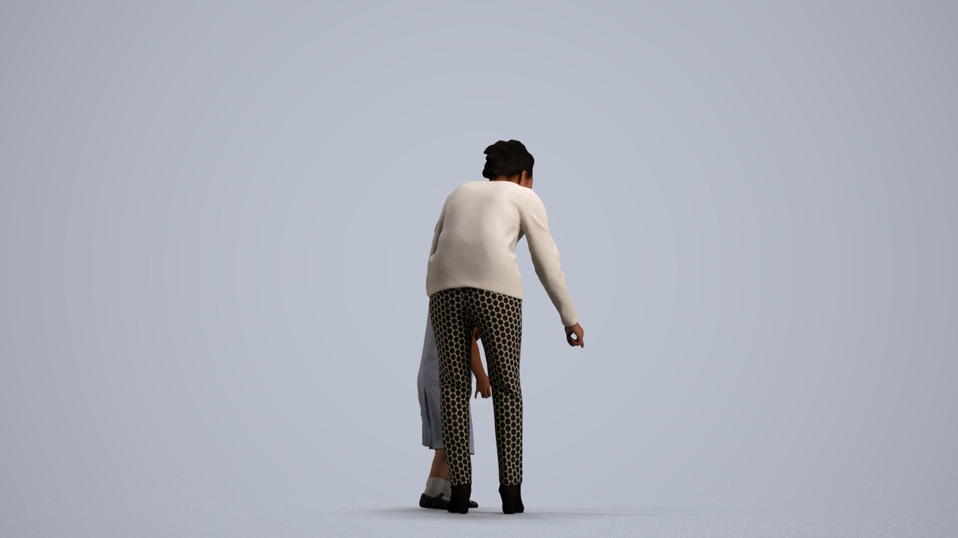 3D people model girl kids, scanned human for 3ds Max rendering, front view render