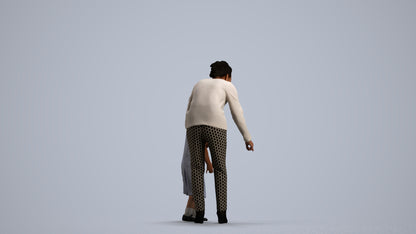 3D people model girl kids, scanned human for 3ds Max rendering, front view render