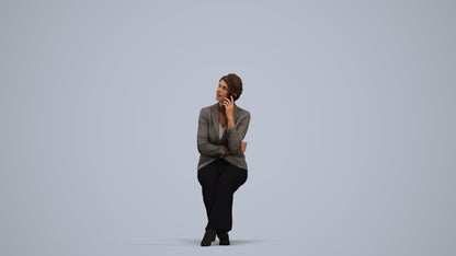 photogrammetry 3D woman business, realistic human model archviz FBX, standing pose render