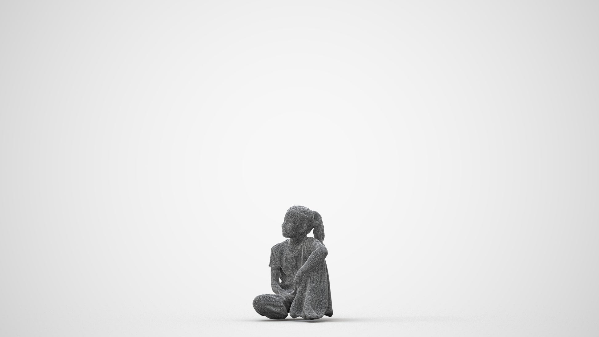 3D people model girl casual kids, scanned human for 3ds Max rendering, square thumbnail