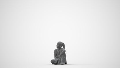 3D people model girl casual kids, scanned human for 3ds Max rendering, square thumbnail
