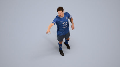 3D human model man sport, photogrammetry scanned person for archviz, back view render