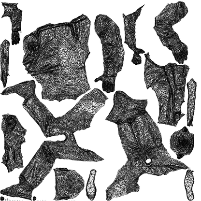 photogrammetry 3D senior man business, realistic human model archviz FBX, wireframe top-down view
