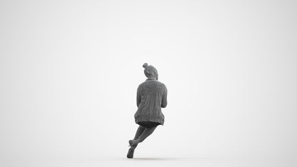 realistic 3D woman business sitting, scanned archviz people for Blender and 3ds Max, wireframe front view