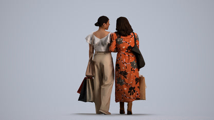 3D people model woman business mix, scanned human for 3ds Max rendering, front view render