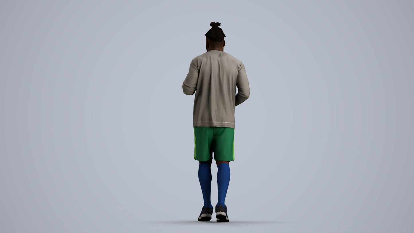 scanned 3D man sport, photogrammetry people for Enscape and V-Ray, front view render