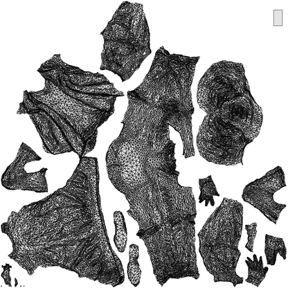 scanned 3D man casual sitting, photogrammetry people for Enscape and V-Ray, wireframe top-down view