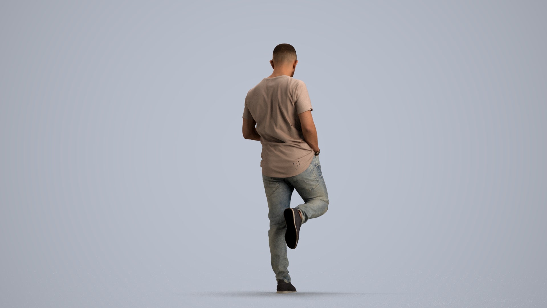 realistic 3D people man casual standing, render-ready for V-Ray and Corona, FBX OBJ, front view render