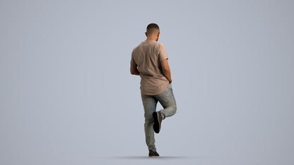 realistic 3D people man casual standing, render-ready for V-Ray and Corona, FBX OBJ, front view render