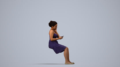 realistic 3D human woman formal formalaffairs, archviz people FBX OBJ for Blender, side view render