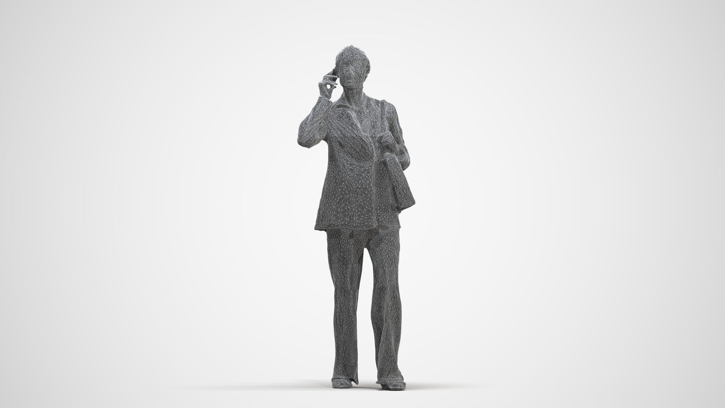 photogrammetry 3D senior woman business, realistic human model archviz FBX, three-quarter front view render