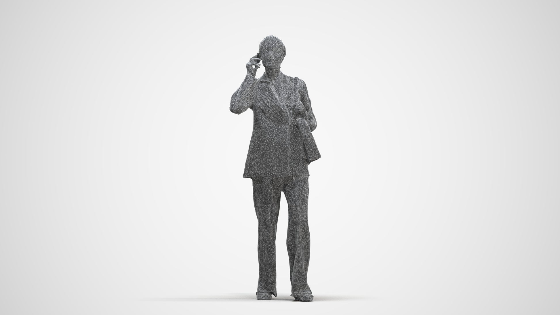 photogrammetry 3D senior woman business, realistic human model archviz FBX, three-quarter front view render