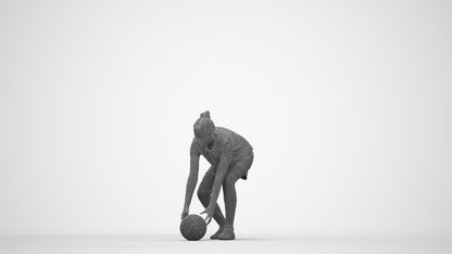 3D human model girl sport, photogrammetry scanned person for archviz, wireframe back view