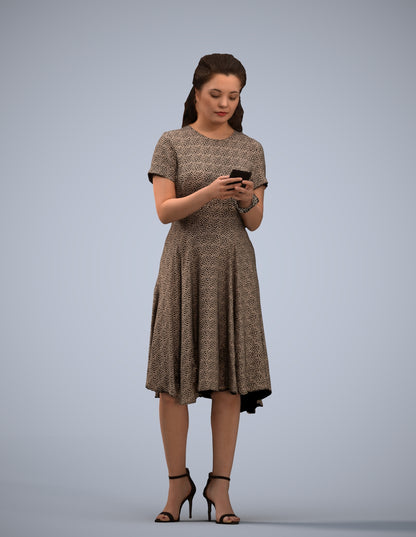 photogrammetry 3D woman casual standing, realistic human model archviz FBX