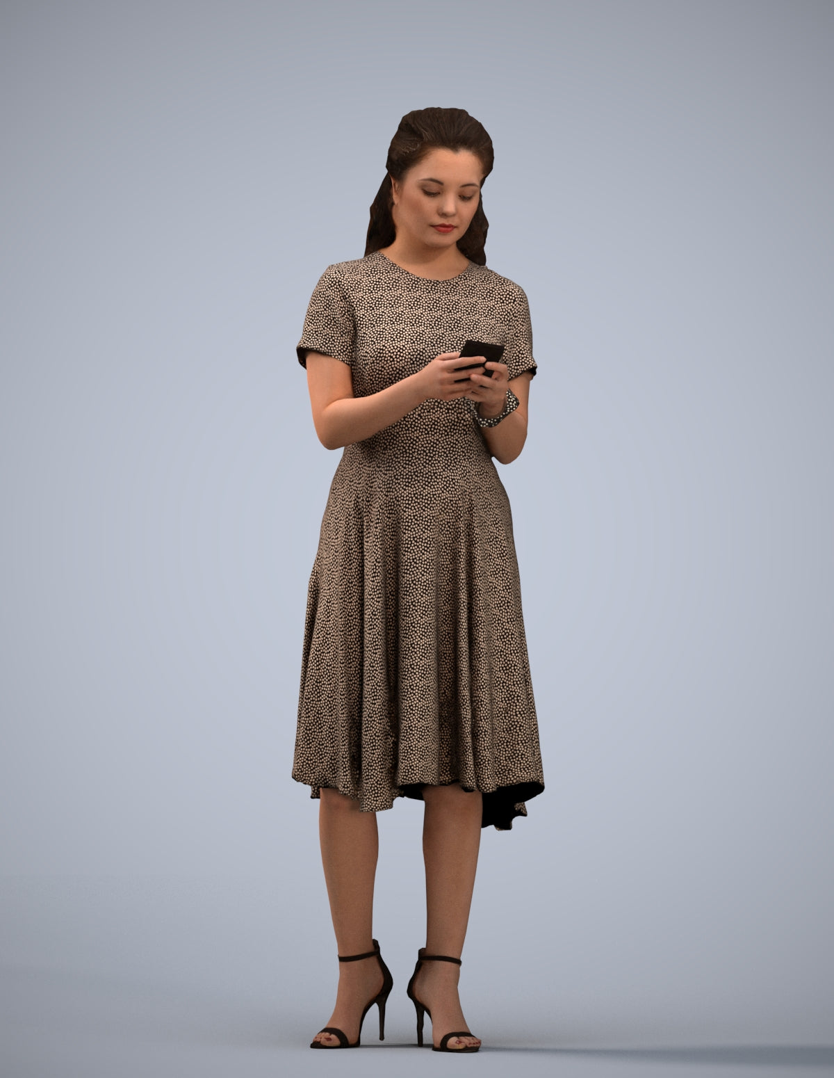 photogrammetry 3D woman casual standing, realistic human model archviz FBX