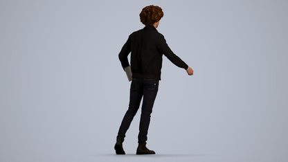 photogrammetry 3D man casual mix, realistic human model archviz FBX, front view render