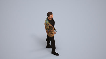 3D people model man formal formalaffairs, scanned human for 3ds Max rendering, back view render