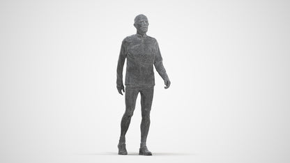 3D people model senior man sport, scanned human for 3ds Max rendering, three-quarter front view render