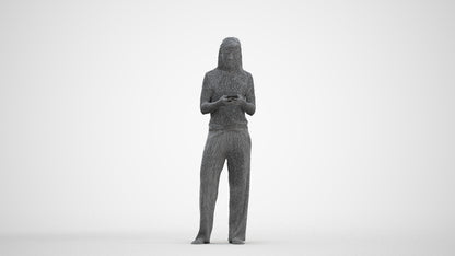3D people model woman casual kids, scanned human for 3ds Max rendering, three-quarter front view render