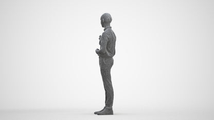 photogrammetry 3D boy hospitality, realistic human model archviz FBX, three-quarter front view render