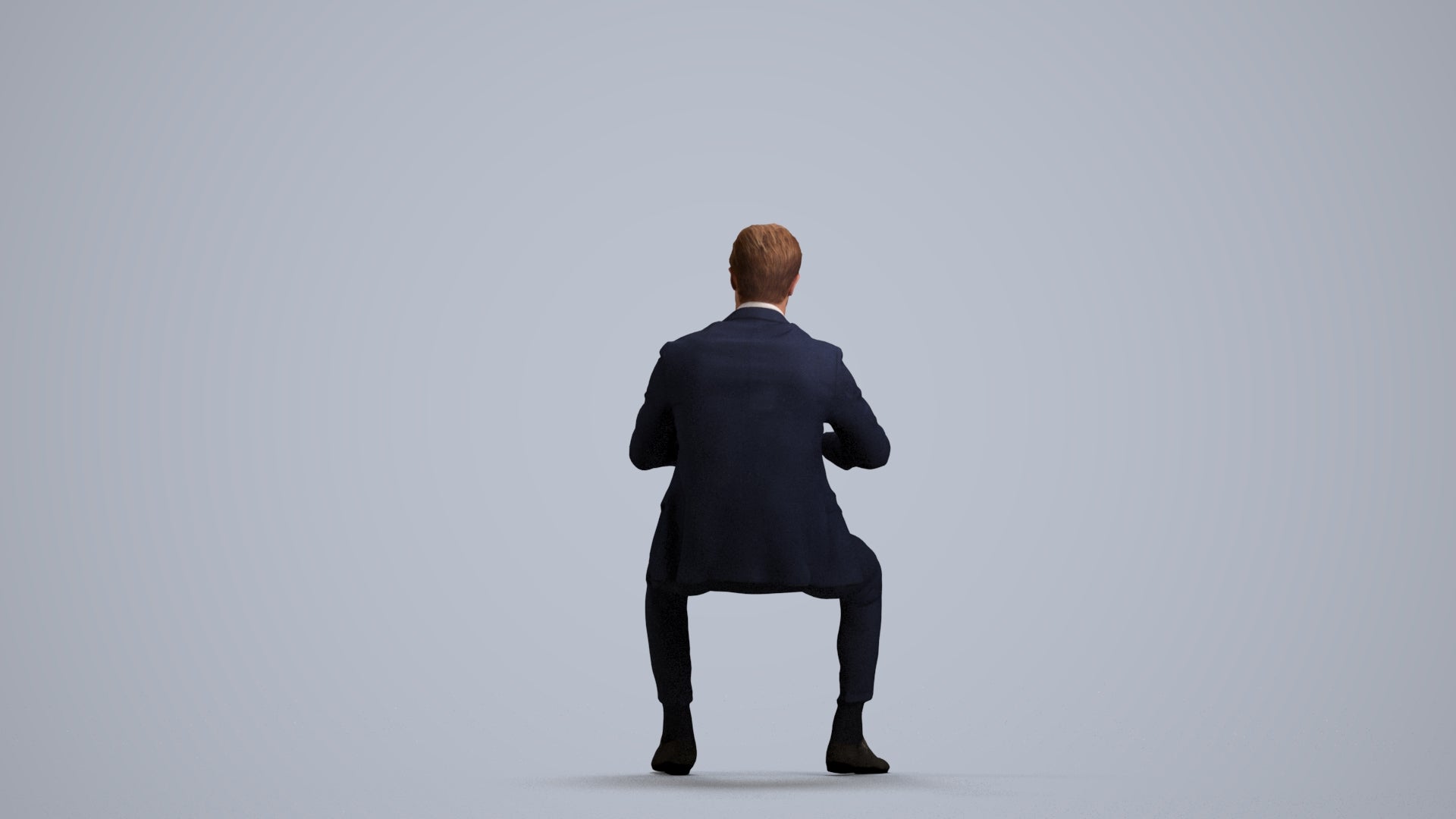 3D scanned man business, photorealistic archviz people for Enscape and SketchUp, front view render