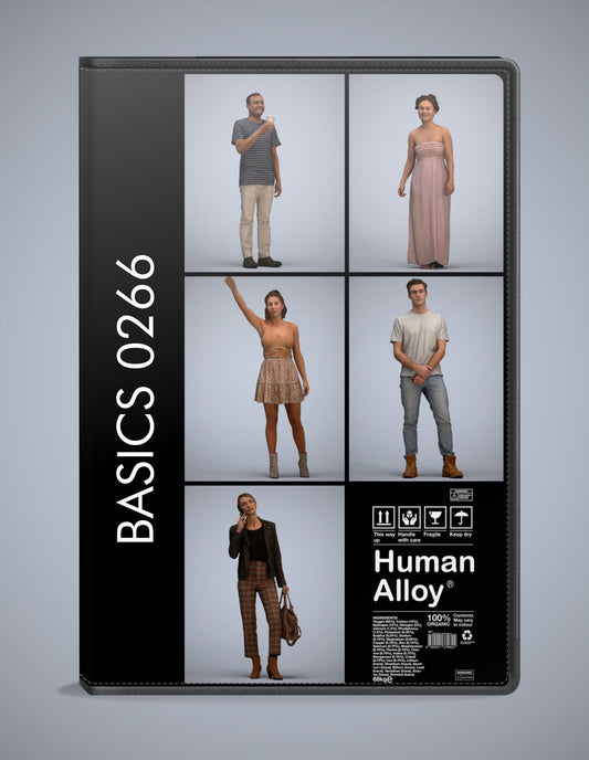 5 3D scanned people standing, photorealistic archviz pack for Enscape and SketchUp