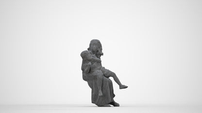 realistic 3D human girl casual kids, archviz people FBX OBJ for Blender, wireframe back view