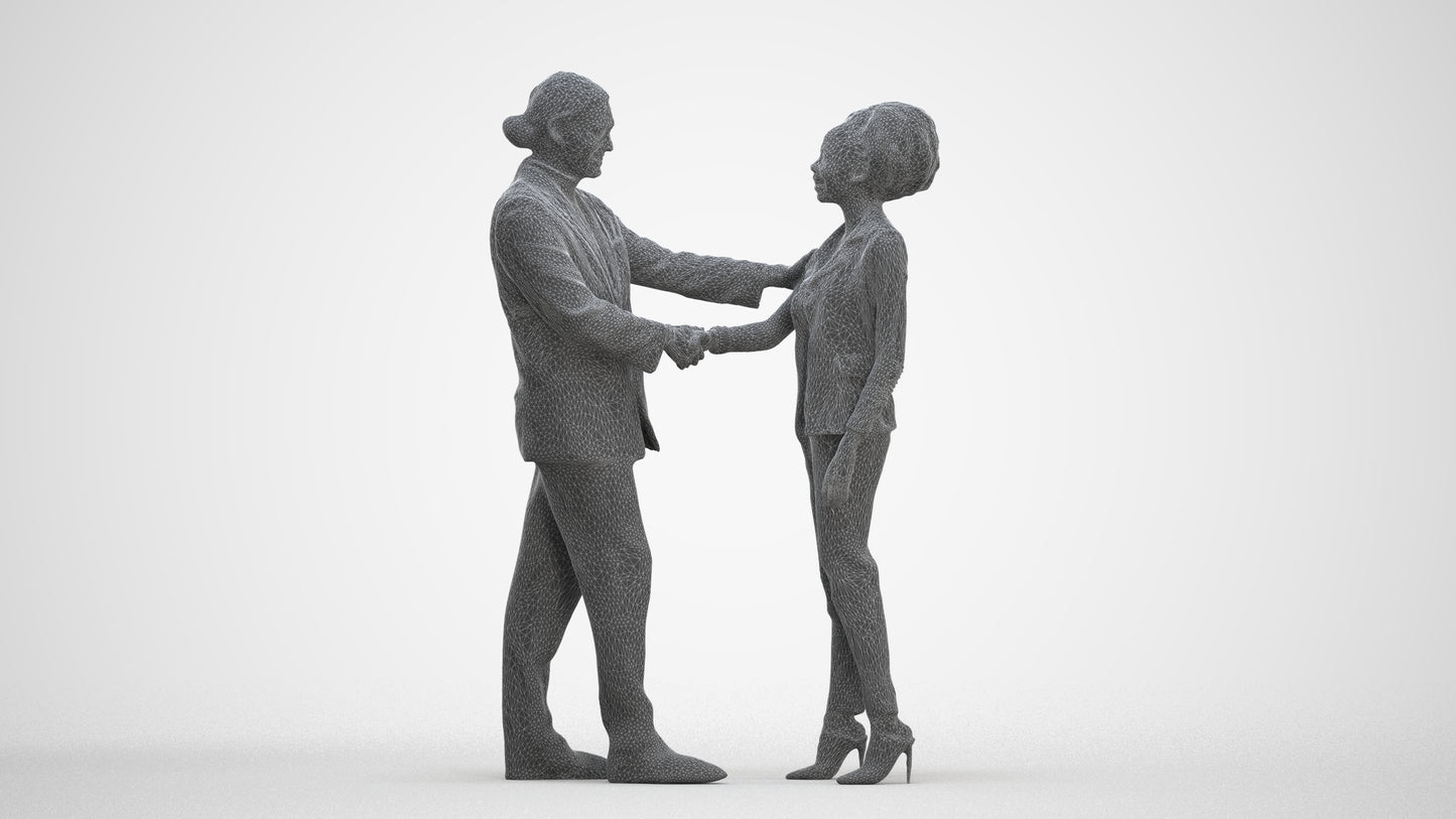 scanned 3D woman business, photogrammetry people for Enscape and V-Ray, three-quarter front view render