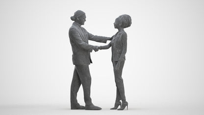 scanned 3D woman business, photogrammetry people for Enscape and V-Ray, three-quarter front view render