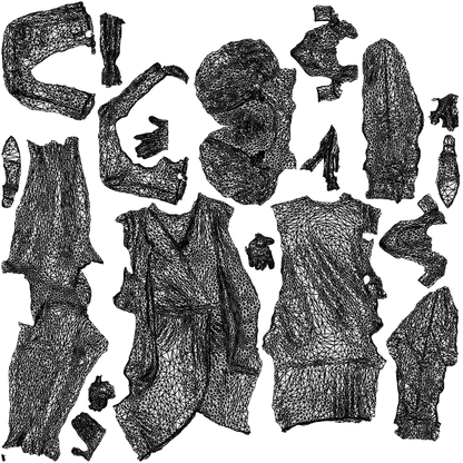 realistic 3D people woman casual walking, render-ready for V-Ray and Corona, FBX OBJ, wireframe top-down view