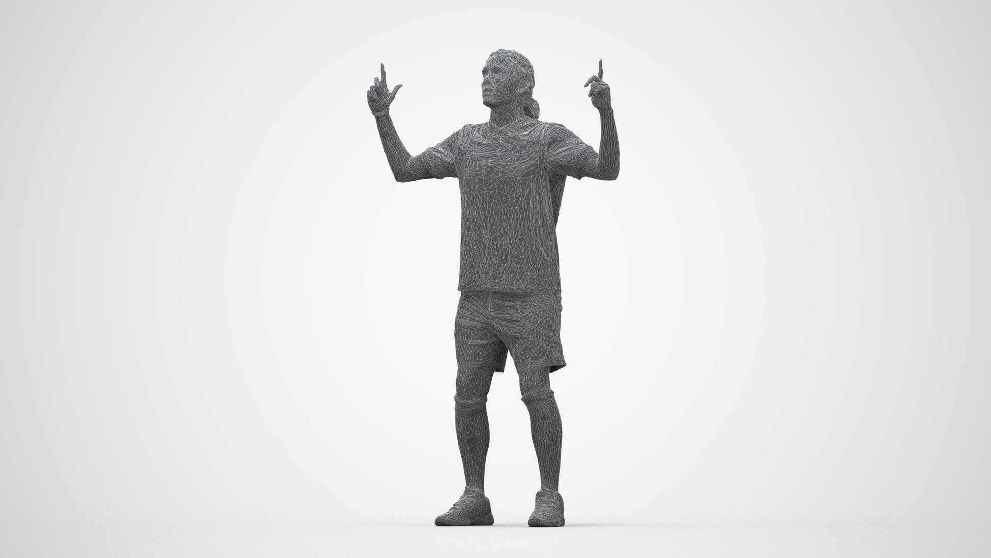photogrammetry 3D man sport, realistic human model archviz FBX, wireframe back view
