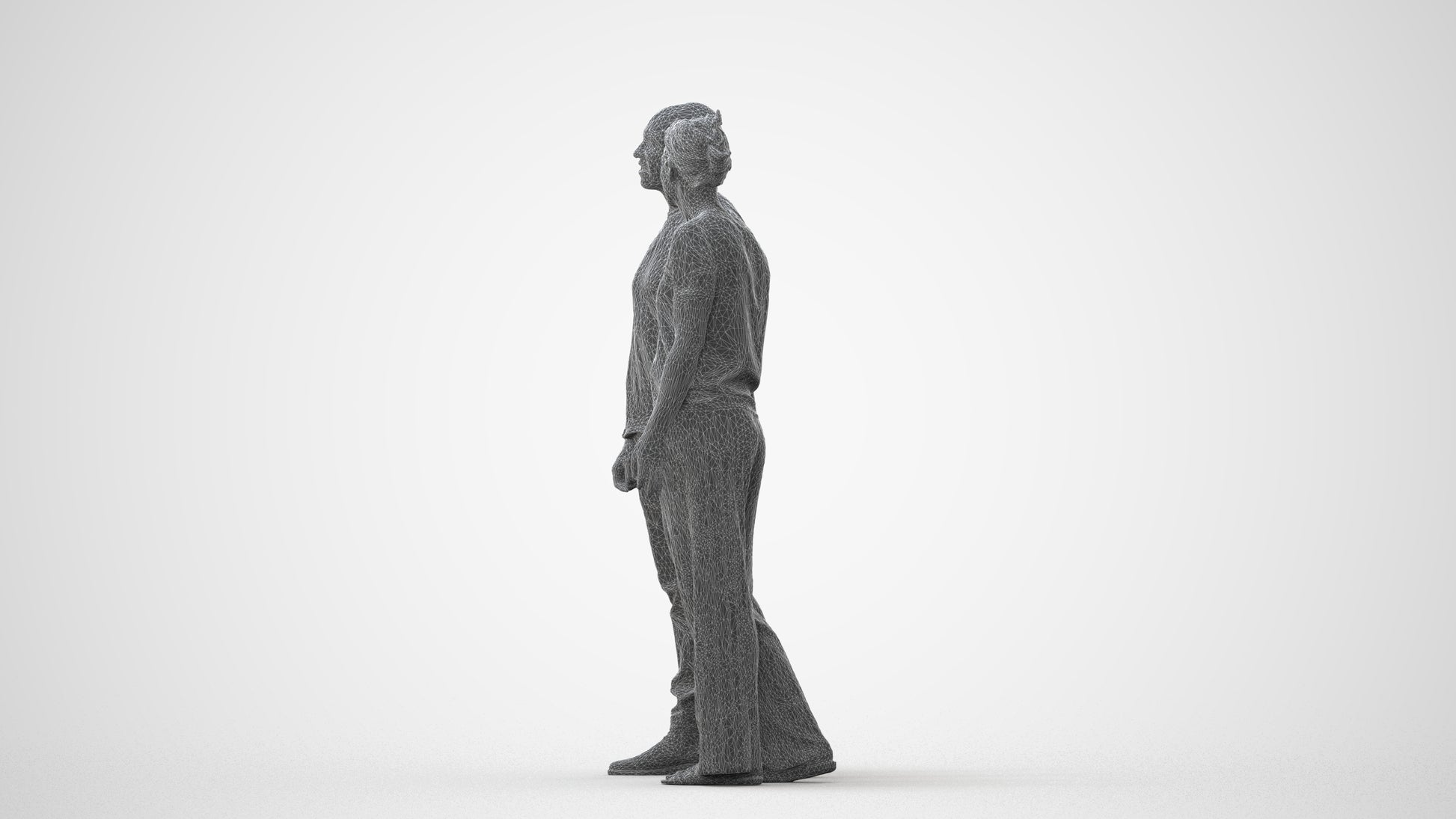3D people model woman casual couple, scanned human for 3ds Max rendering, square thumbnail