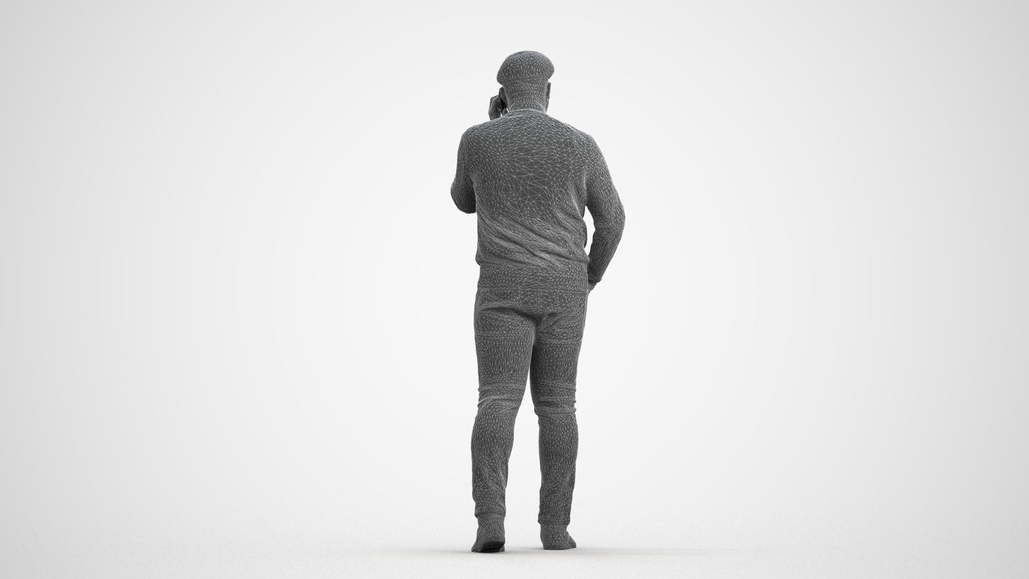realistic 3D human man casual walking, archviz people FBX OBJ for Blender, wireframe front view