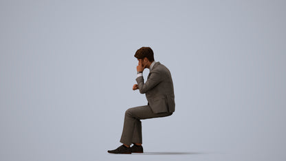 scanned 3D man business, photogrammetry people for Enscape and V-Ray, three-quarter view render