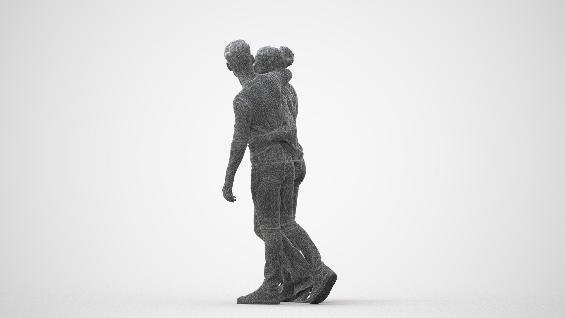 scanned 3D woman casual couple, photogrammetry people for Enscape and V-Ray, square thumbnail