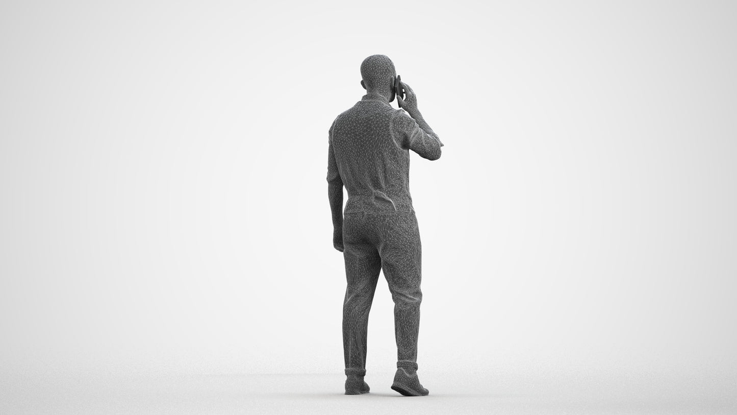 realistic 3D man business, scanned archviz people for Blender and 3ds Max, wireframe front view
