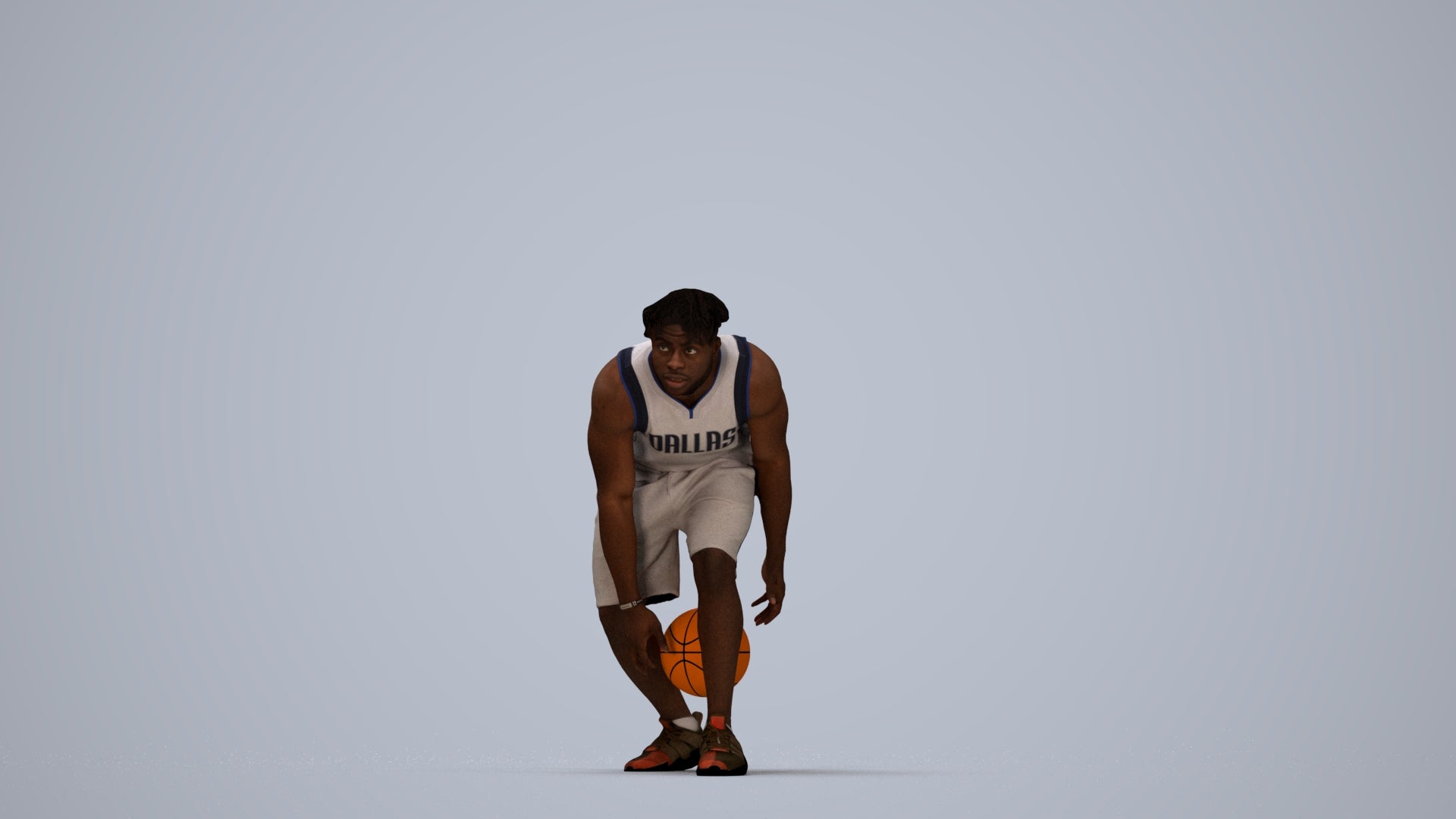 3D people model man sport, scanned human for 3ds Max rendering, top-down view render