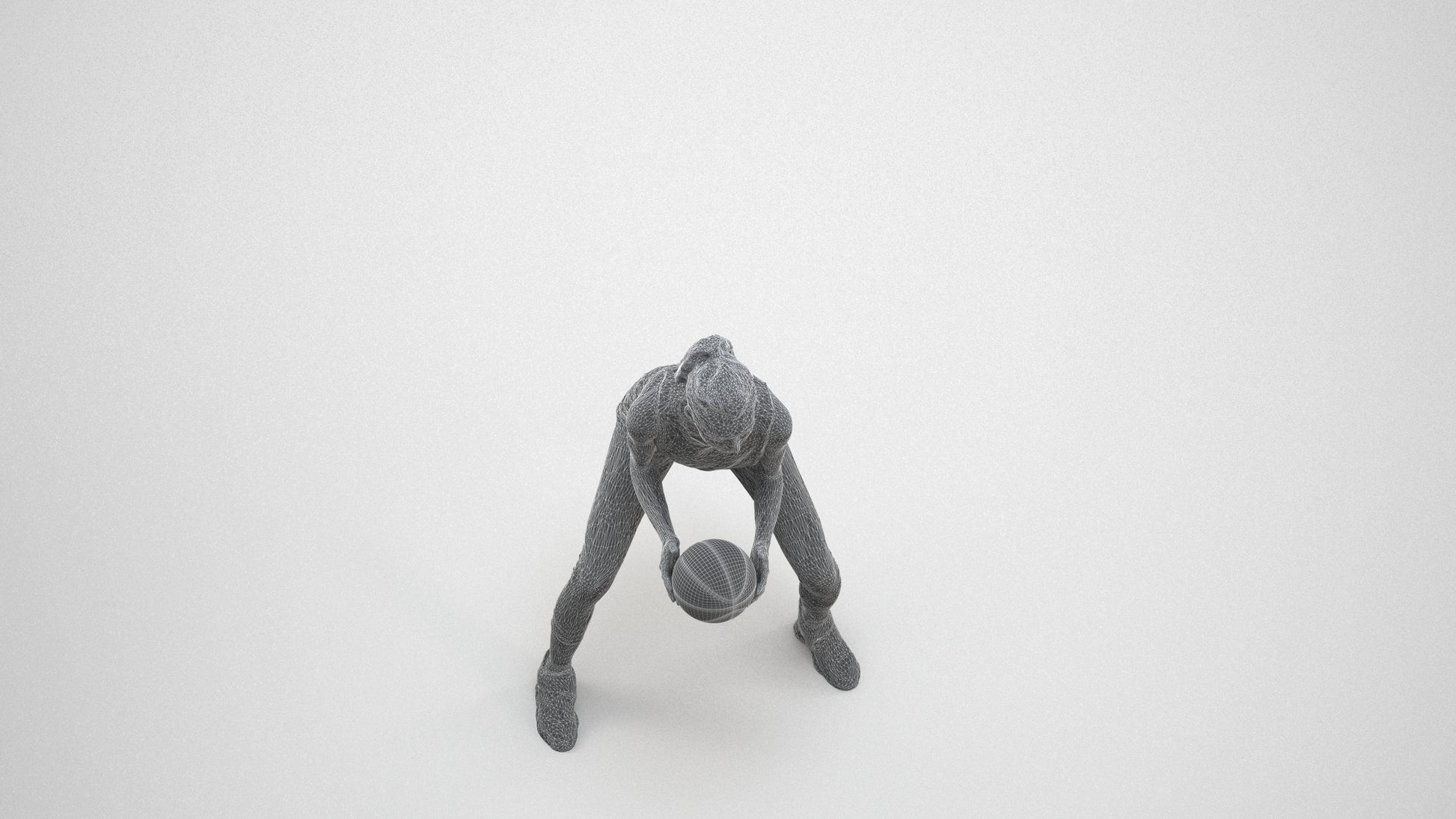 realistic 3D people woman sport, render-ready for V-Ray and Corona, FBX OBJ, wireframe three-quarter view