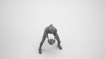 realistic 3D people woman sport, render-ready for V-Ray and Corona, FBX OBJ, wireframe three-quarter view