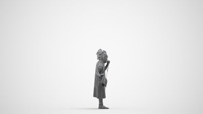 scanned 3D girl casual kids, photogrammetry people for Enscape and V-Ray, wireframe side view