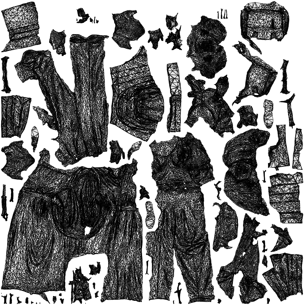 3D people model woman business mix, scanned human for 3ds Max rendering, wireframe top-down view