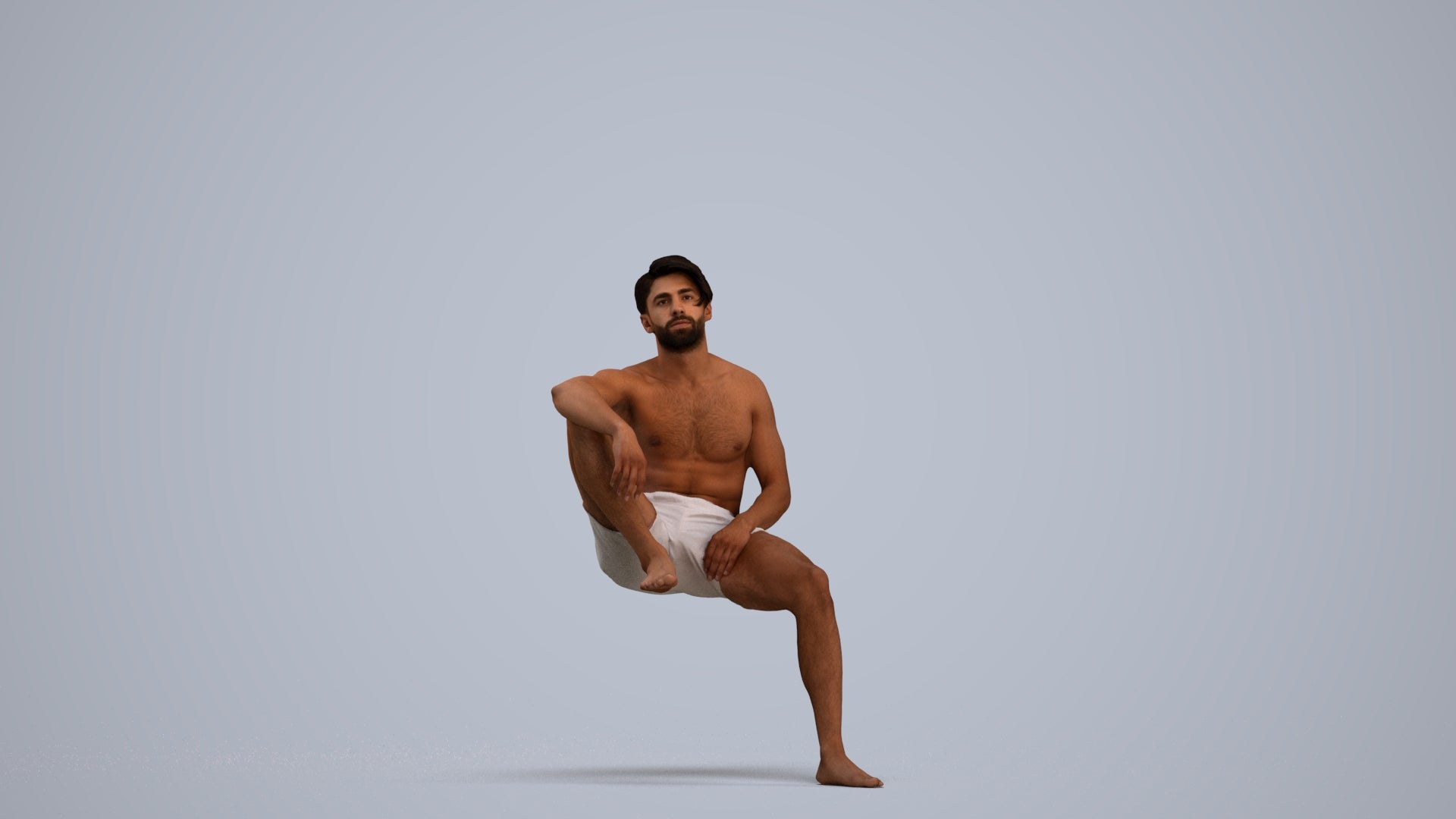 realistic 3D people man pool, render-ready for V-Ray and Corona, FBX OBJ, standing pose render