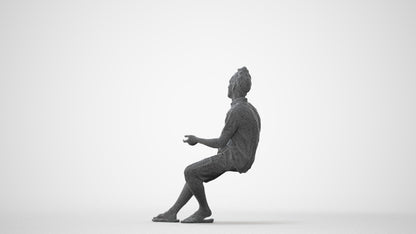3D people model man casual sitting, scanned human for 3ds Max rendering, square thumbnail