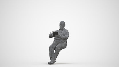 photogrammetry 3D senior man business, realistic human model archviz FBX, three-quarter front view render